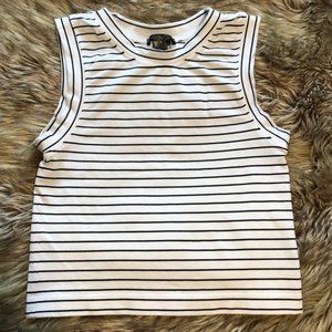 Black and White Striped Crop Top